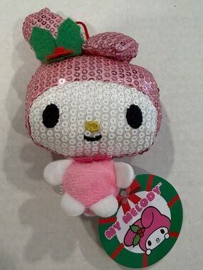 NWT 2021 Sanrio My Melody Pink White Sequin Holiday Ornament Highly Collectible